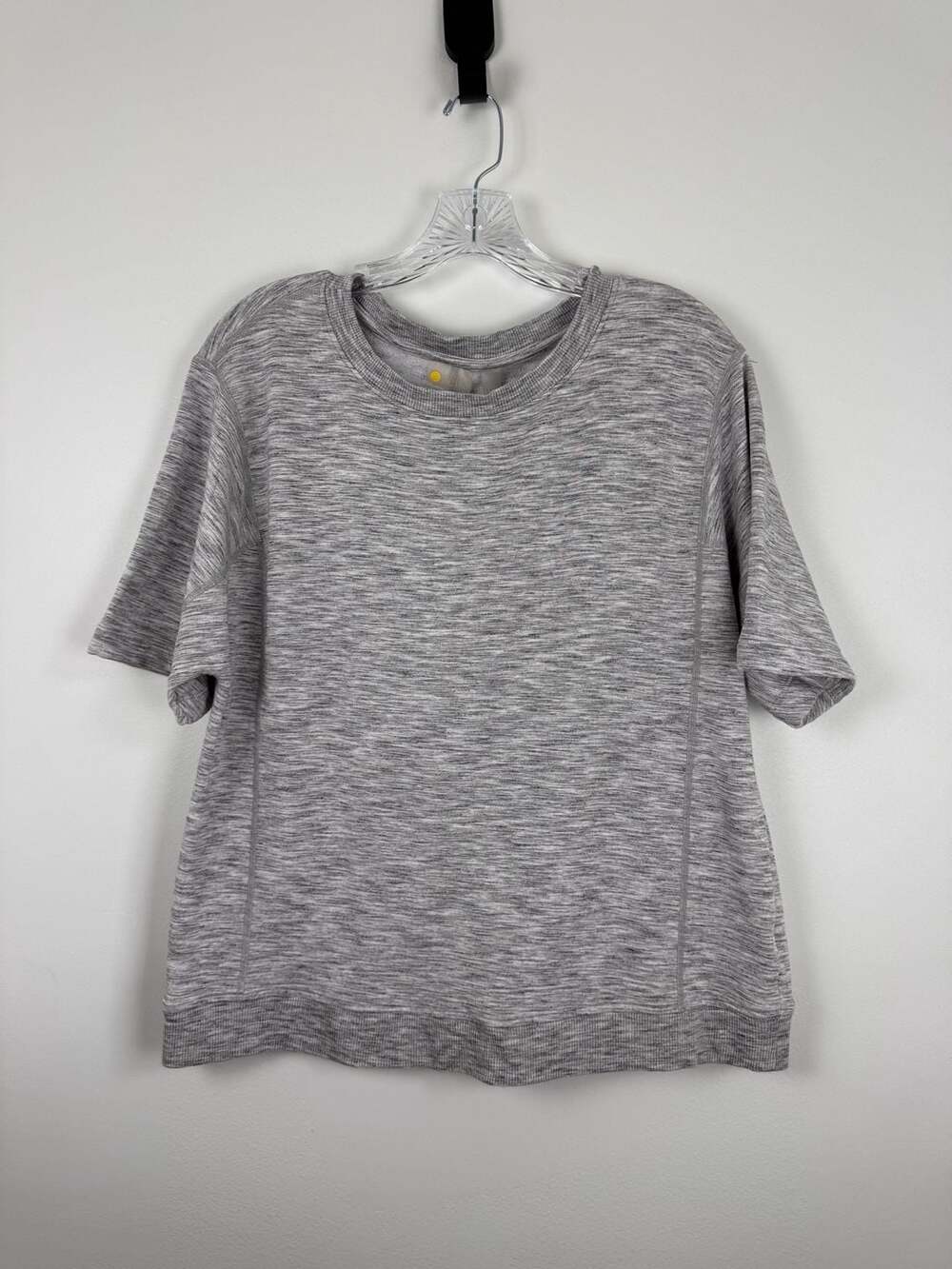 Zella Women's Gray Space Dye Short Sleeve Sweatshirt Size M